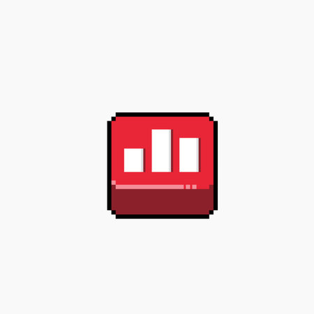 chart button in pixel art styleのイラスト素材