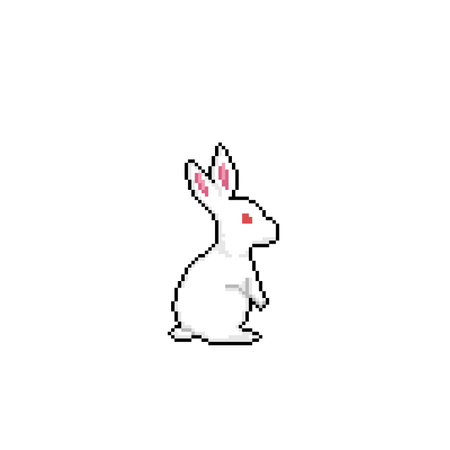 a white rabbit in pixel art styleのイラスト素材