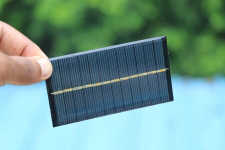 Solar panel also called as solar cell used in small light equipments for chargingの写真素材