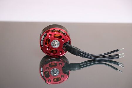Brushless type dc motor which are most commonly used in drones and remote controlled airplanes back side viewの写真素材