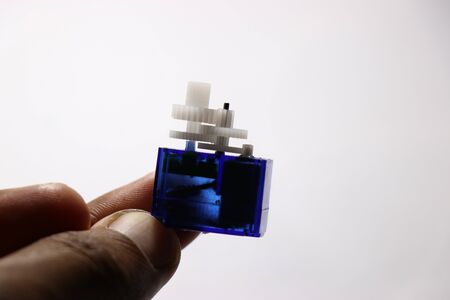 Inside view of micro servo or servo motor used in remote controlled toysの写真素材