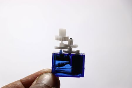 Disassembled head of micro servo motor which uses micro controllerの写真素材