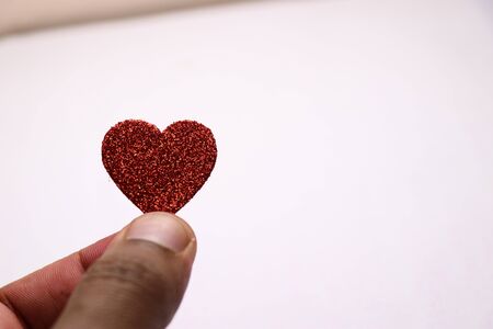 Heart shape made from glitter with copy spaceの写真素材
