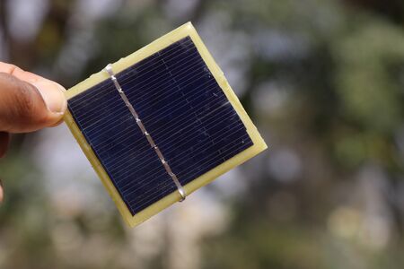 Small size solar panel used in sunlight powered electronic gadgetsの写真素材