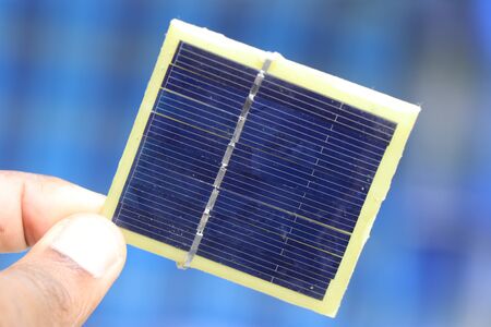 Mini solar cell used to power small electronic gadgetsの写真素材