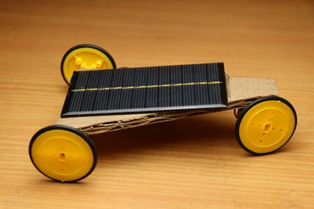 Future concept solar car with front wheel driveの写真素材
