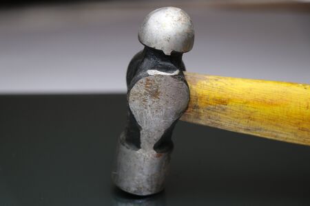 Ball peen hammer with wooden handle