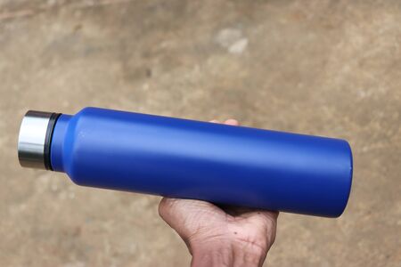 Water flask also called as stainless steel water bottle with empty space for branding and advertisementsの写真素材