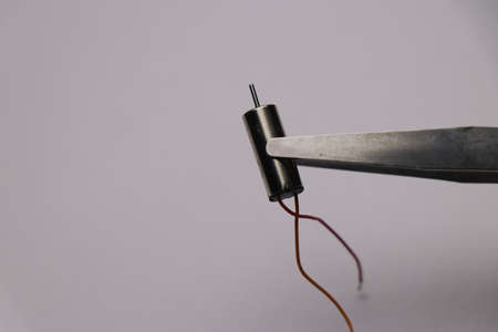 High speed brushed dc motor also called as coreless motors used in making small drones on white backgroundの写真素材