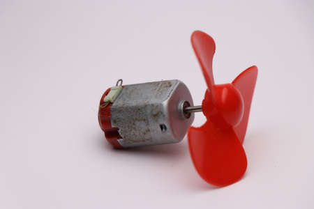 Dc motor with propeller attached to its shaft showing hobby project conceptの写真素材