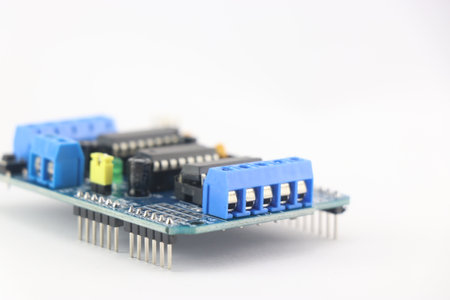servo driver module shield that enables servo motor and stepper motors to be connected to the micro...