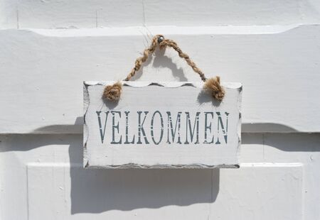 Billboard on a house doorの写真素材