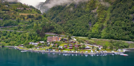 Camping near the sea  Norway  Geiranger のeditorial素材