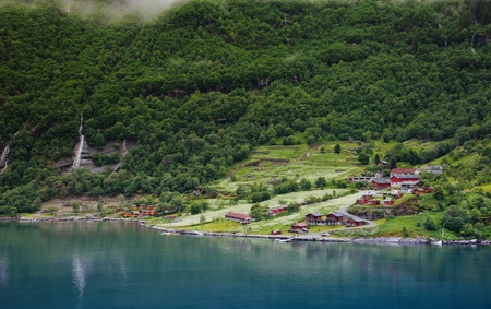 Camping near the sea. Norway. Geiranger.の写真素材
