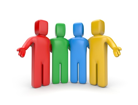 Teamwork concept  Isolated on whiteの写真素材