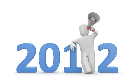 New Year metaphor. Isolated on whiteの写真素材