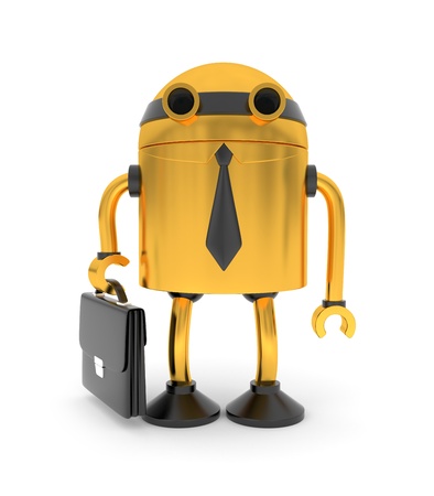 Gold robot businessmanの写真素材