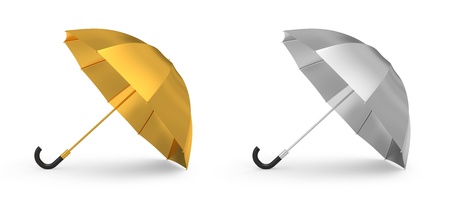 Gold and silver umbrellaの写真素材