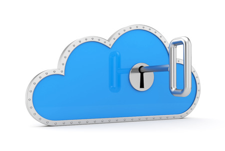 Cloud and key  Secure metaphor 