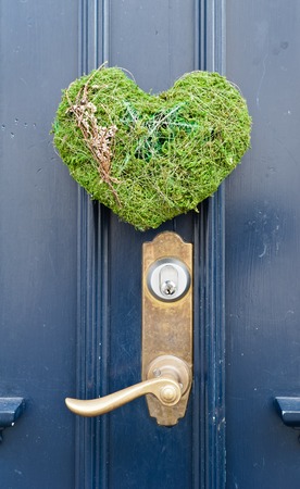 Decoration of Norwegian door  Stavanger old townの写真素材