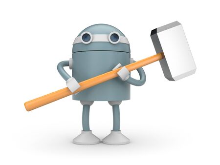 Robot with hammerの写真素材