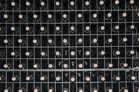 Wine bottles in wine cellar  Winery