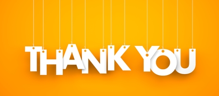Thank you. Text hanging on the ropeの写真素材