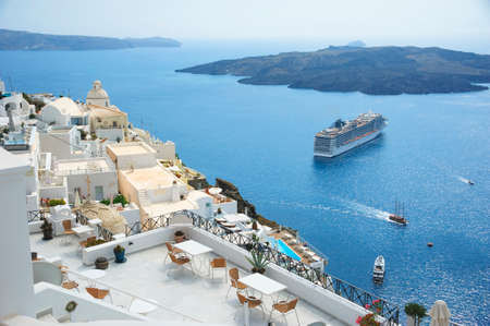 Beautiful sea view from Santoriniのeditorial素材