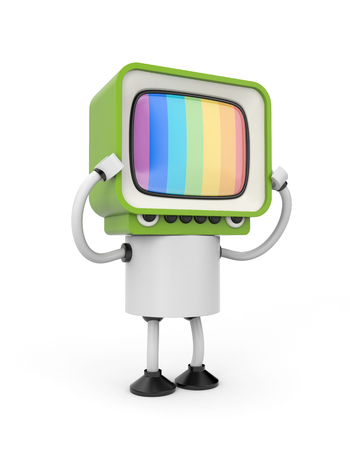Tv robot. 3d illustrationの写真素材