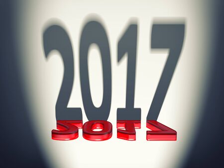 2017 Happy New Year background. 3d letters and shadows. 3d illustrationの写真素材