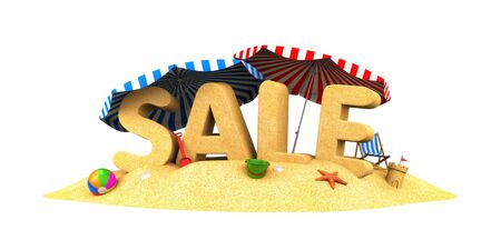 Sale season - word of sand. 3d illustrationの写真素材