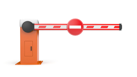 The Barrier - Automatic system for security. Safety island. 3d illustrationの写真素材