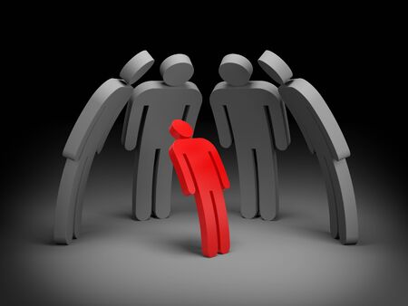 Boss and employee subordinates. 3d illustrationの写真素材