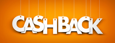 Cashback - word hanging on ropes.の写真素材