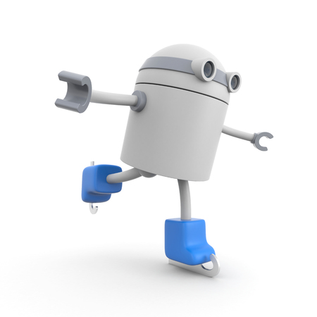 3d person skates. 3d illustrationの写真素材