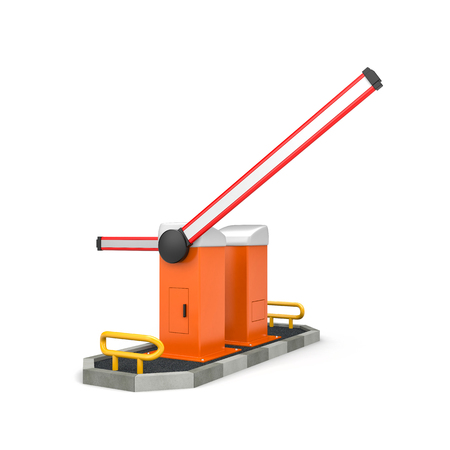The Barrier - Automatic system for security. Safety island. 3d illustrationの写真素材