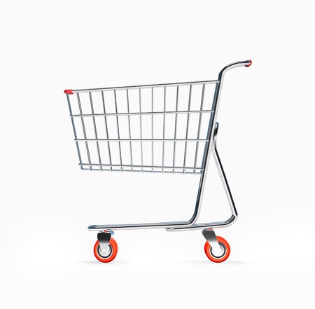 3D Shopping Cart Side Viewの写真素材
