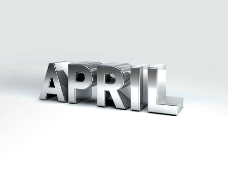 3D Illustration of Metal Calendar Render isolated on White Backgroundの写真素材