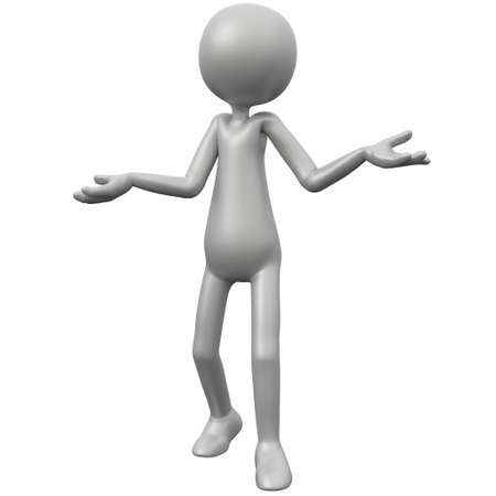 3D Guy Shrugging Shouldersの写真素材