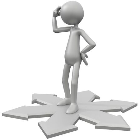 3D Guy Which Directionの写真素材