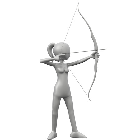3D Girl Archery - Full Bodyの写真素材