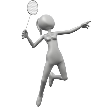 3D Girl Badmintonの写真素材