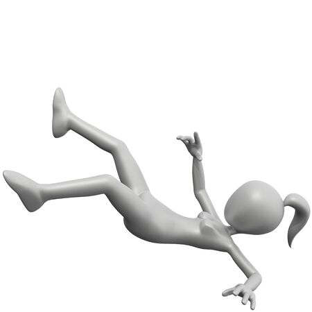 3D Girl Fallingの写真素材