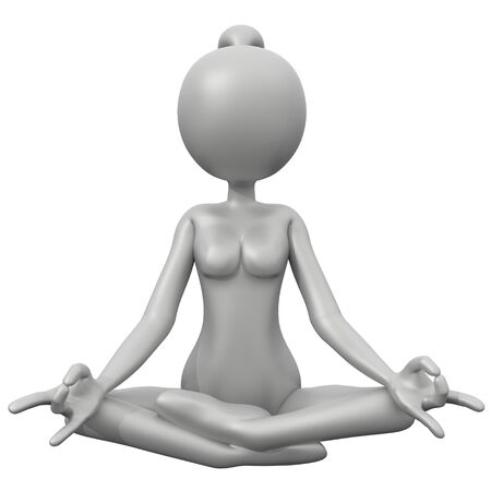 3D Girl Meditationの写真素材