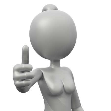 3D Girl Thumbs Upの写真素材