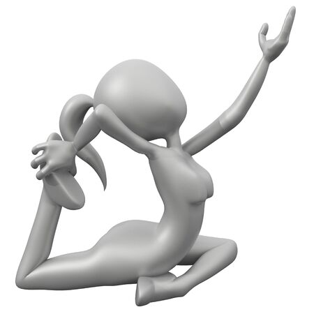 3D Girl Yogaの写真素材