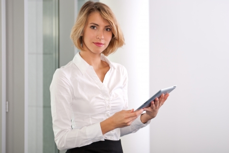Businesswoman with tablet pcの写真素材
