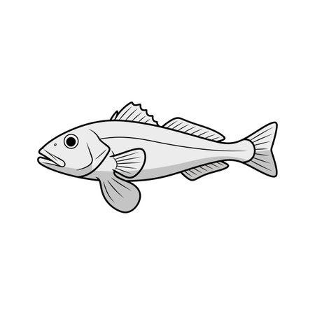 Illustration of a fish on a white background. Vector illustration.