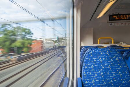 From inside the train motion blur ashfieldの写真素材