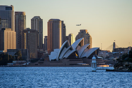 Sydney, NSW, Australia May 04 2012, Sydney cityscape from the zoo at sunsetのeditorial素材